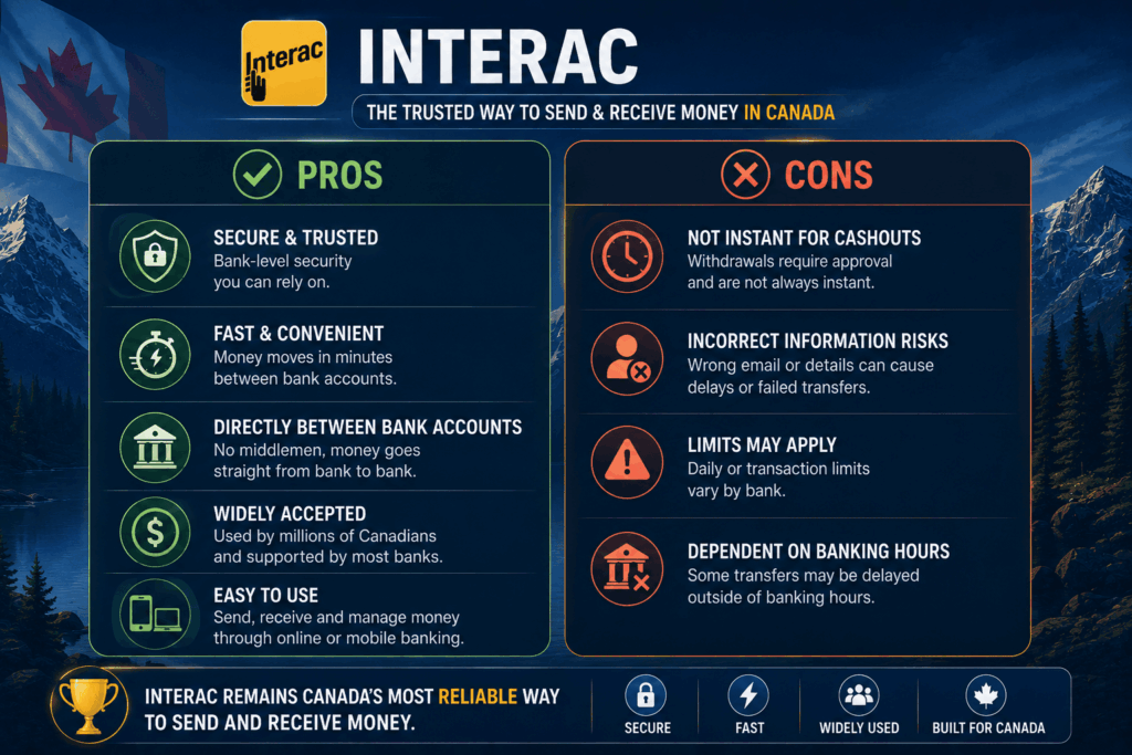 Pros and Cons of Using Interac at Casinos