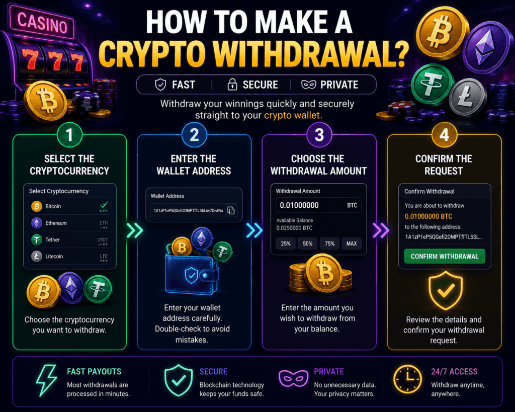 Guide to withdrawing winnings at a crypto casino